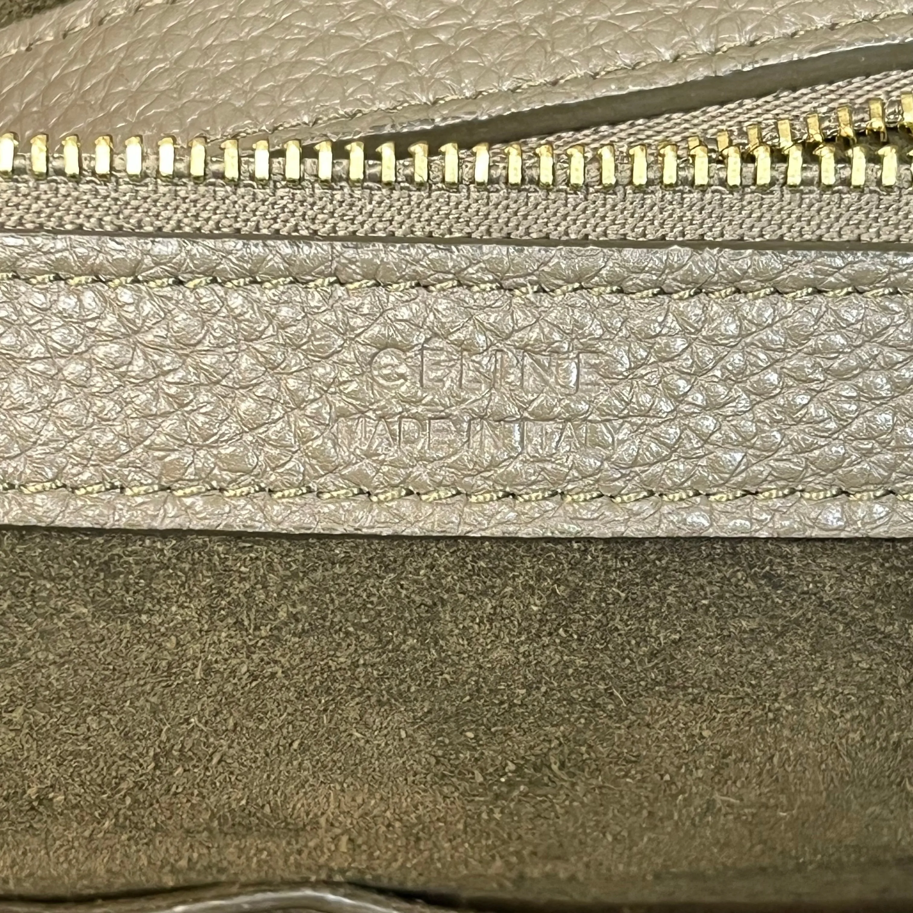 CELINE Belt Cabas Phantom Gray Drummed Calfskin Tote Bag