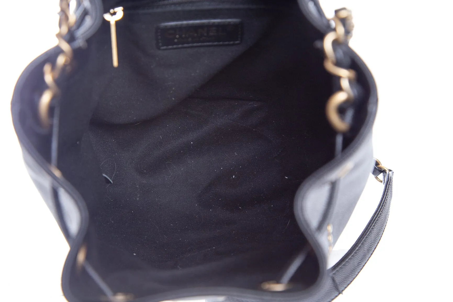Chanel 2020 Black and Gold Caviar Deauville Crossbody Handbag