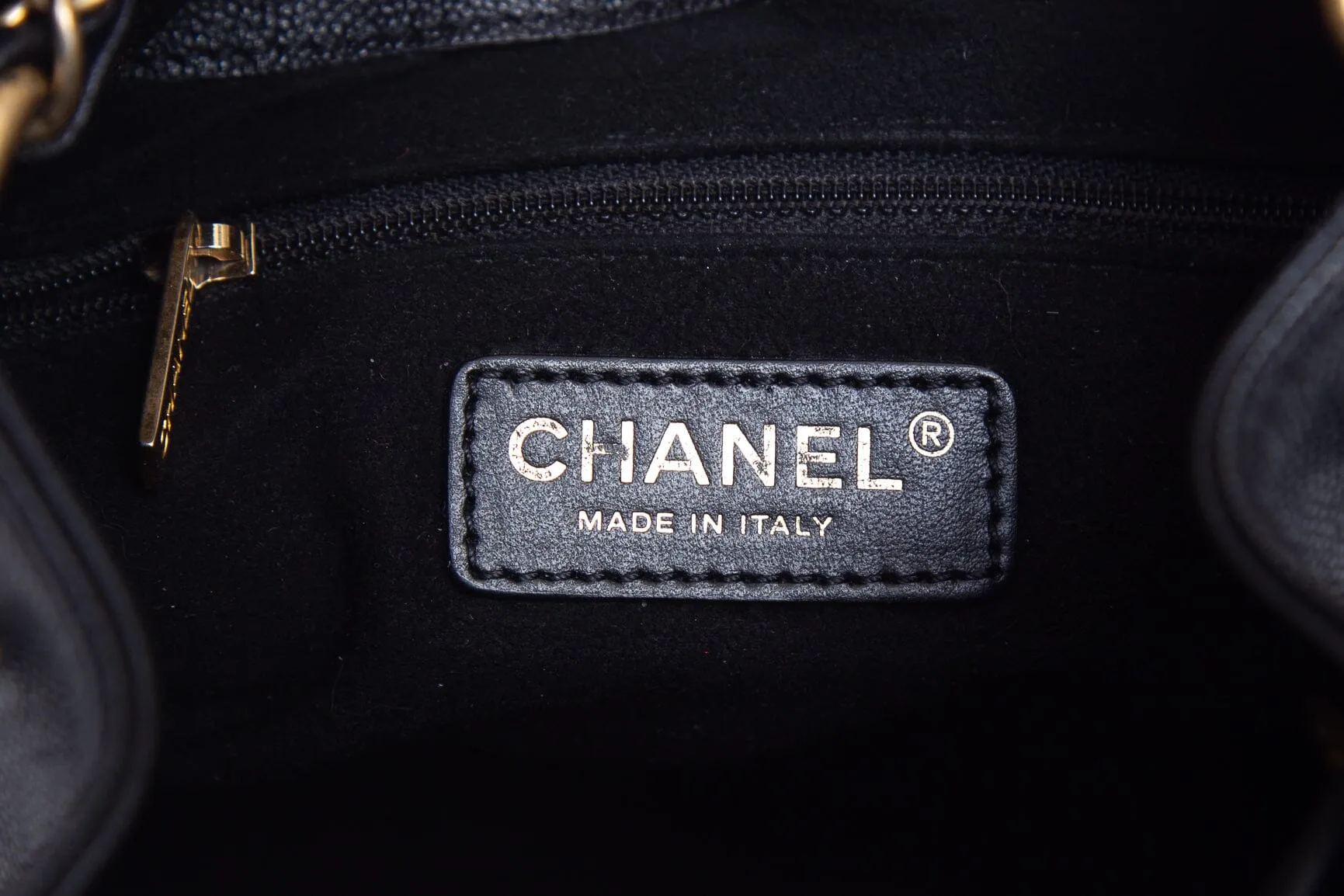 Chanel 2020 Black and Gold Caviar Deauville Crossbody Handbag