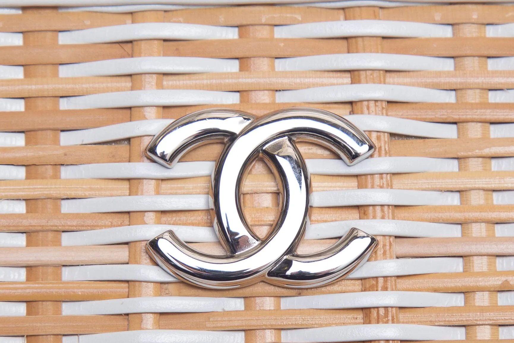 Chanel 2020 Cruise White Take Away Raffia Vanity Handbag