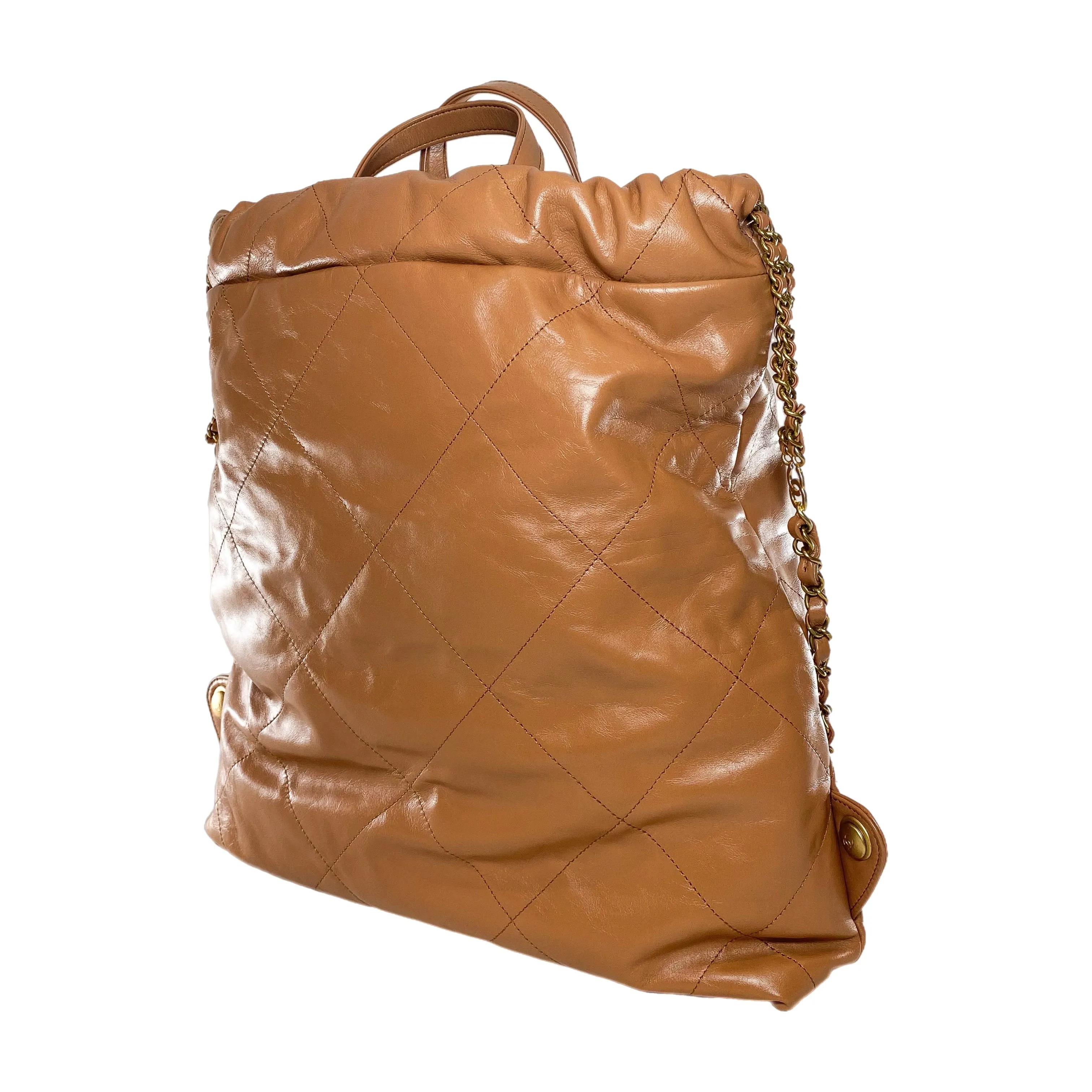 Chanel 22 Camel Quilted Backpack
