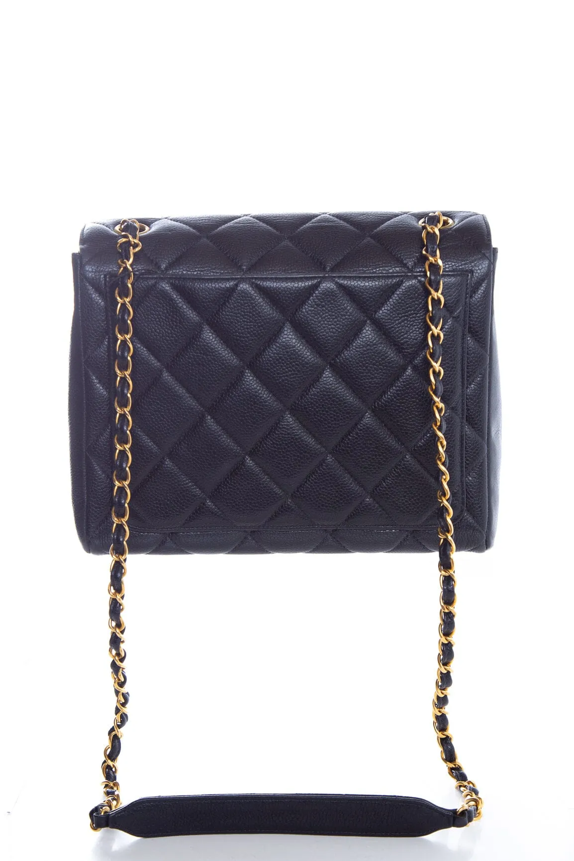 Chanel Black Caviar Square Handbag