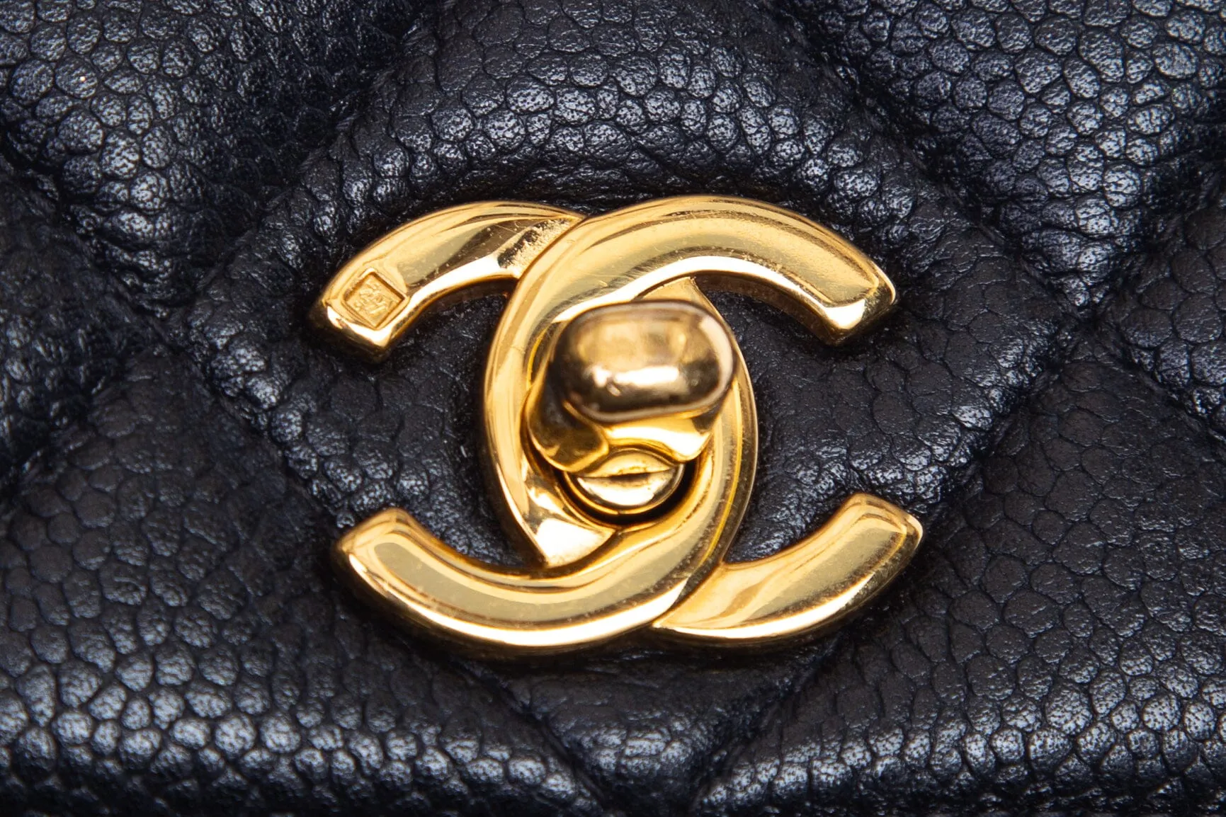 Chanel Black Caviar Square Handbag