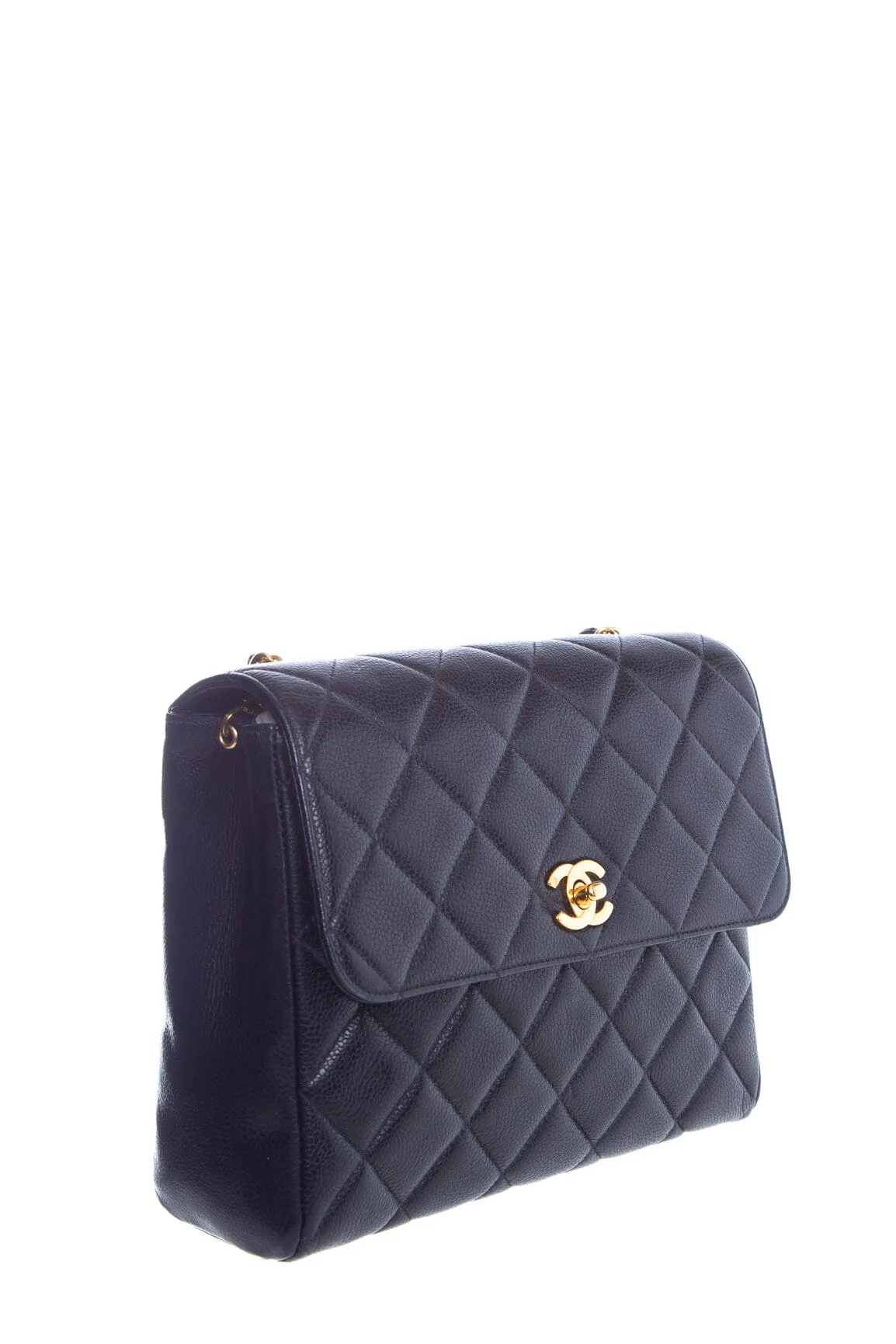 Chanel Black Caviar Square Handbag