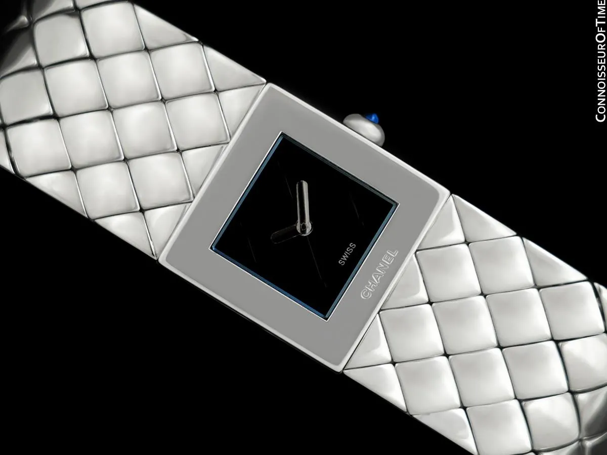 Chanel Matelasse Ladies Square Watch with Bracelet - Stainless Steel