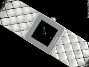 Chanel Matelasse Ladies Square Watch with Bracelet - Stainless Steel