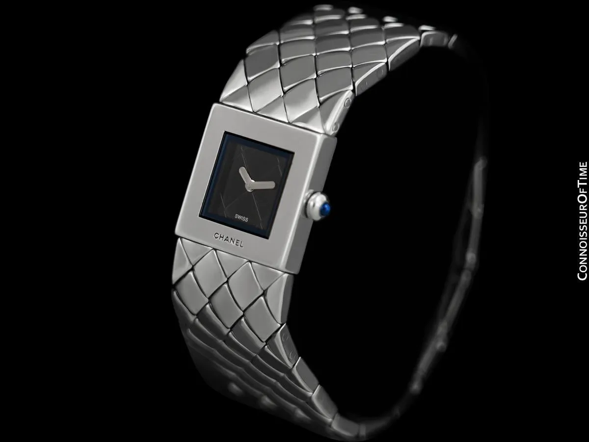 Chanel Matelasse Ladies Square Watch with Bracelet - Stainless Steel