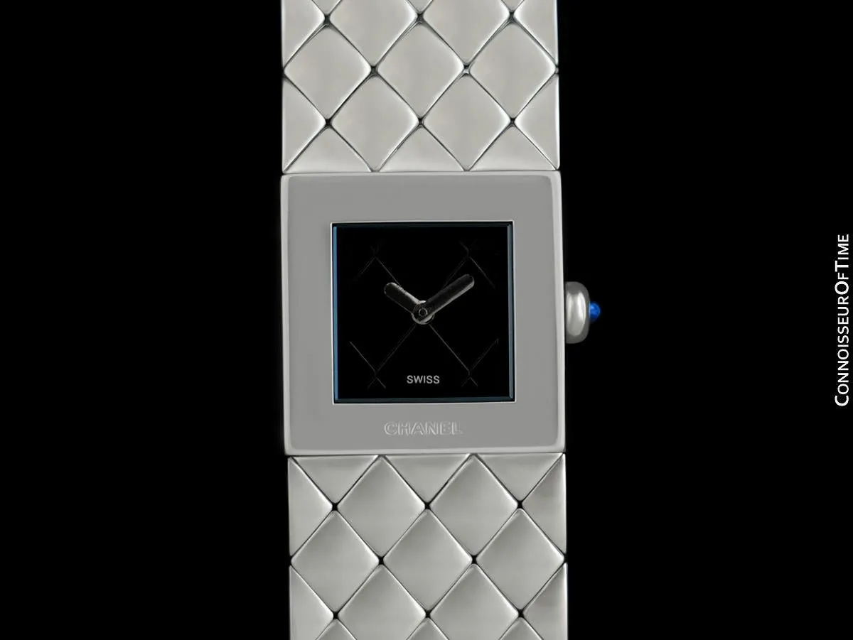 Chanel Matelasse Ladies Square Watch with Bracelet - Stainless Steel