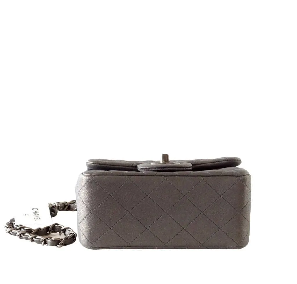 Chanel Mini Square Flap Bag Charcoal Gray