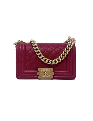 Chanel Red/Gold'19 SM Caviar Quilted 'Boy Bag'