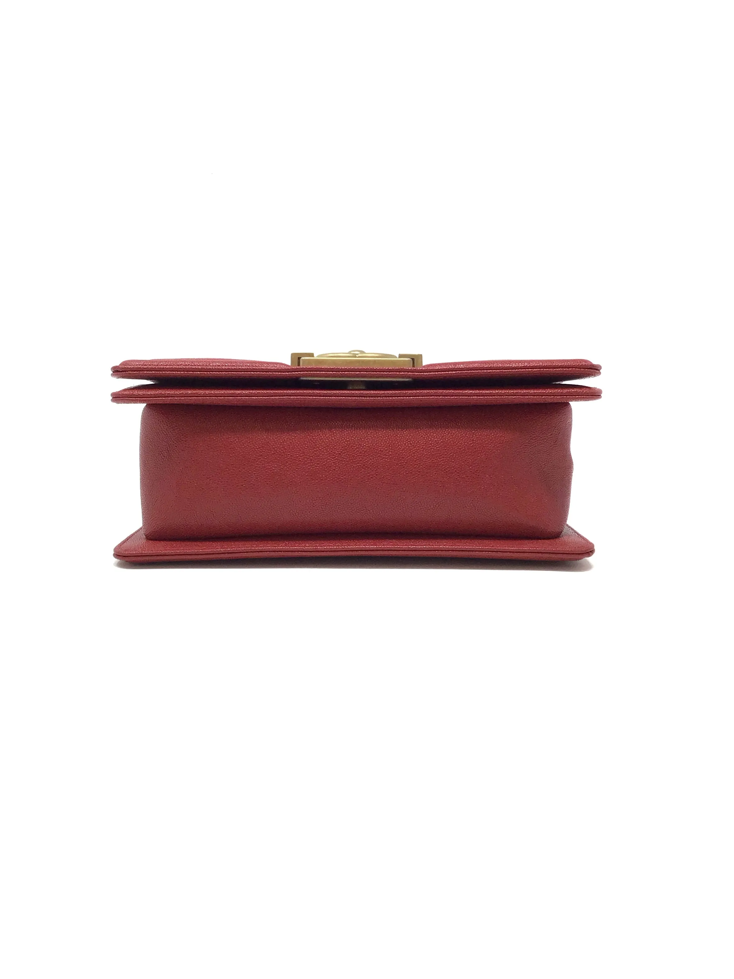 Chanel Red/Gold'19 SM Caviar Quilted 'Boy Bag'