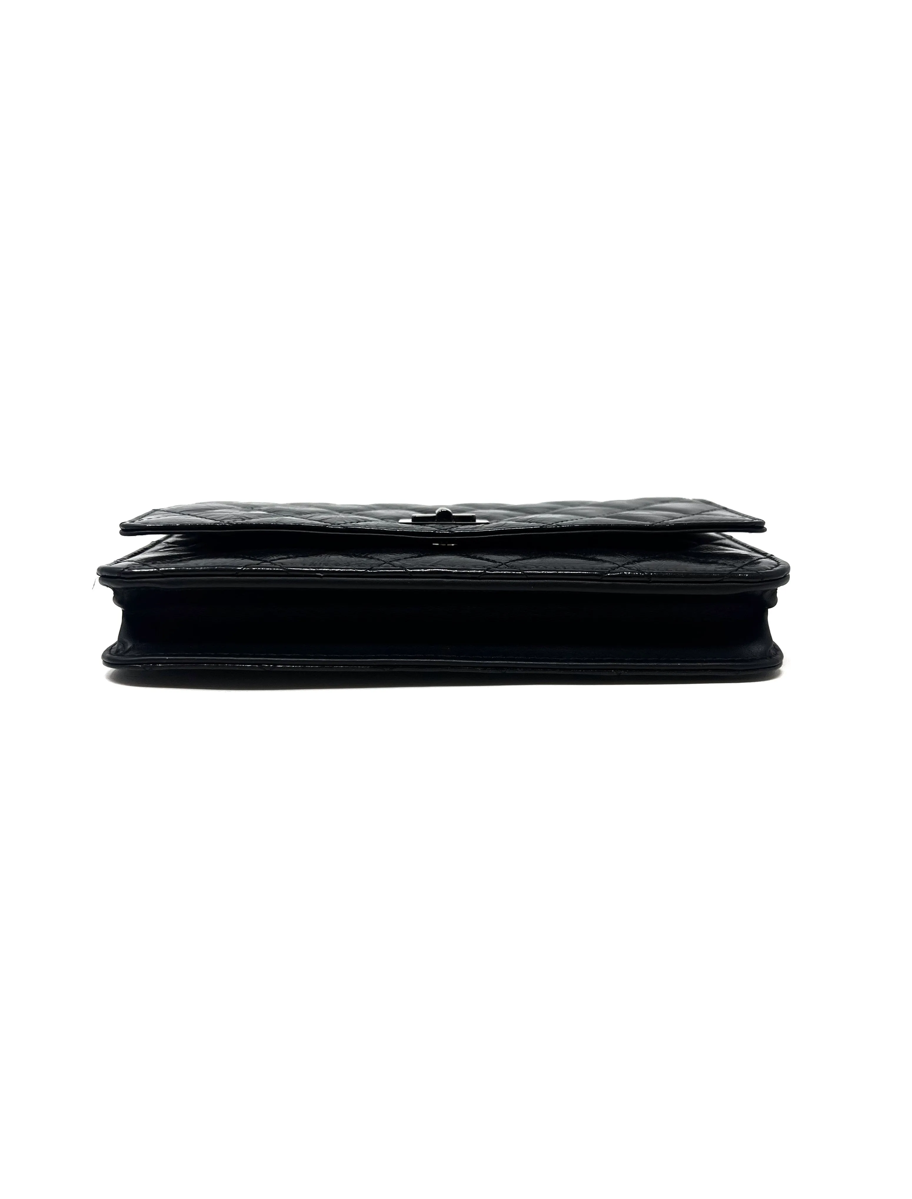 Chanel 'So Black' 2.55 Reissue Glazed Aged CalfSkin WOC