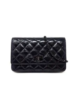 Chanel 'So Black' 2.55 Reissue Glazed Aged CalfSkin WOC