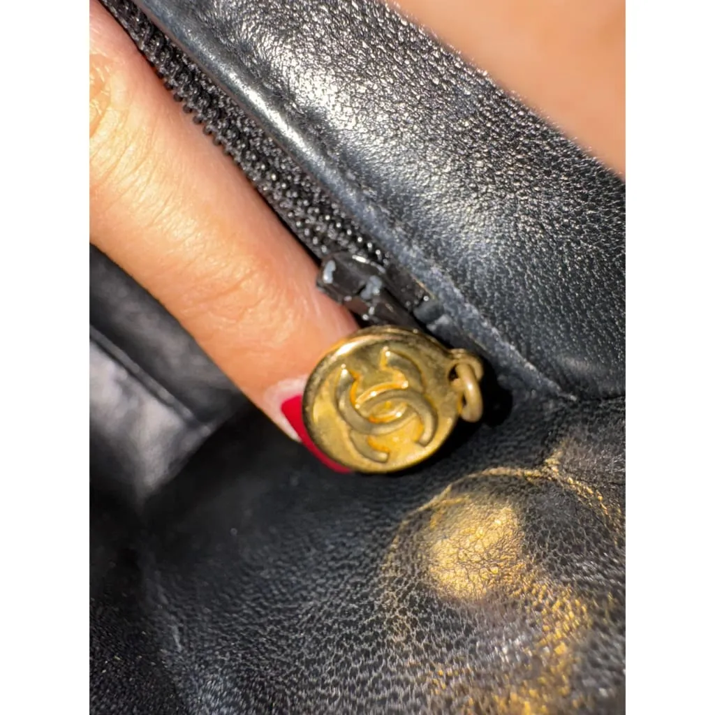 CHANEL Vintage Matelasse Coco Mark Square Vanity Mini Handbag