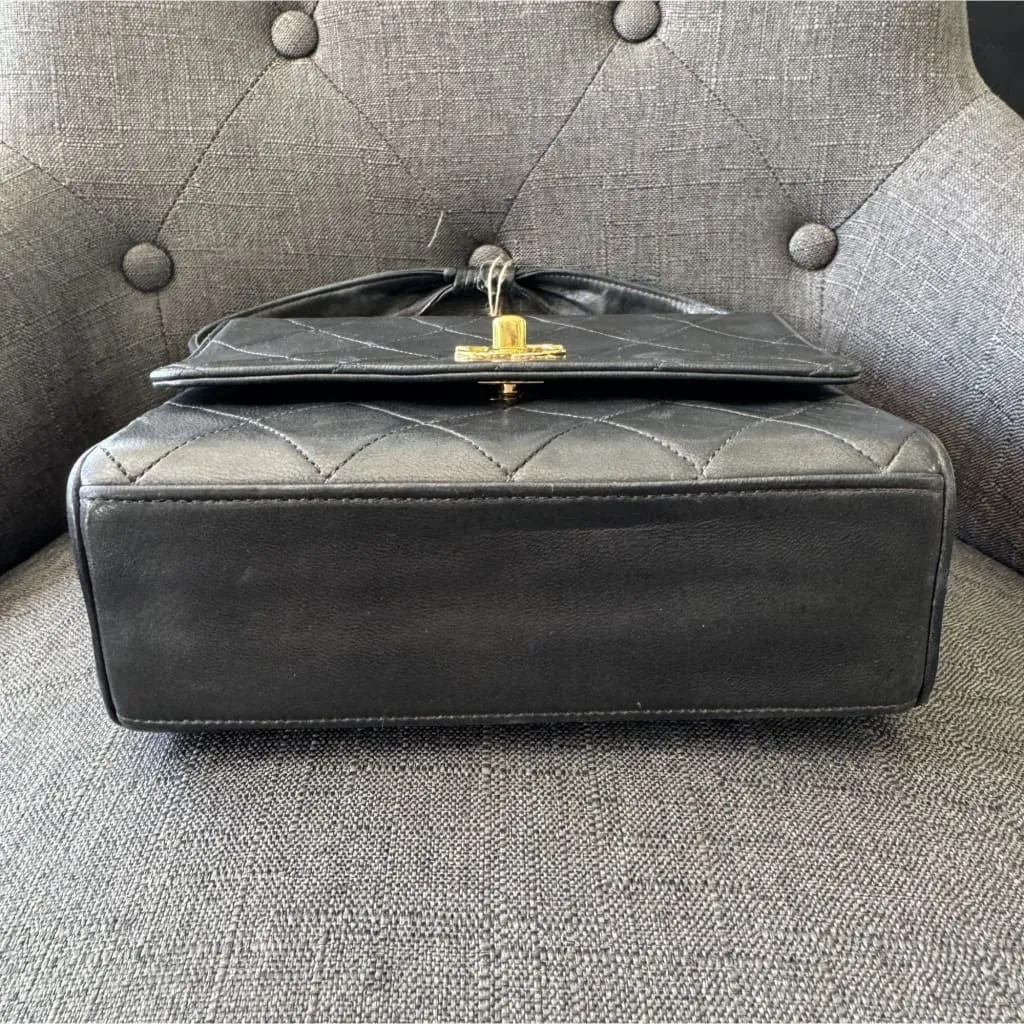CHANEL Vintage Matelasse Coco Mark Square Vanity Mini Handbag