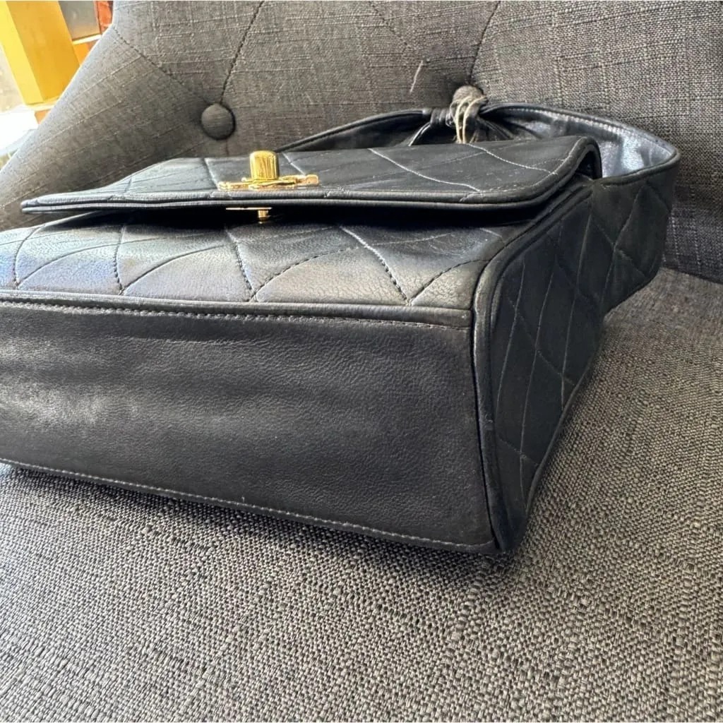 CHANEL Vintage Matelasse Coco Mark Square Vanity Mini Handbag