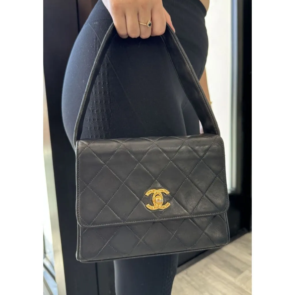 CHANEL Vintage Matelasse Coco Mark Square Vanity Mini Handbag