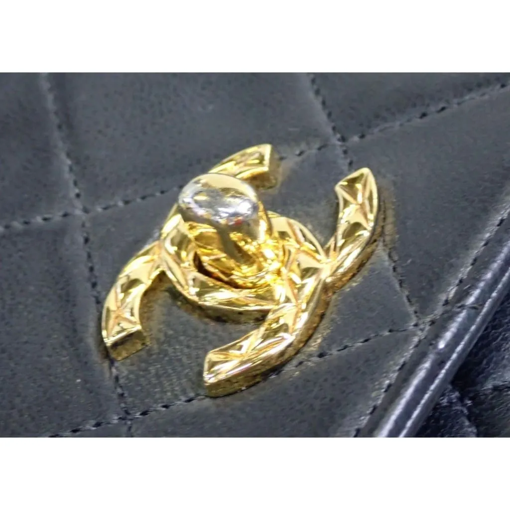 CHANEL Vintage Matelasse Coco Mark Square Vanity Mini Handbag