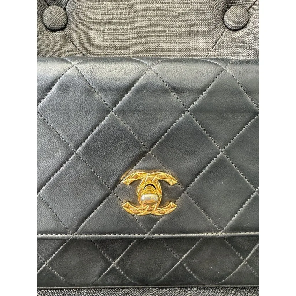 CHANEL Vintage Matelasse Coco Mark Square Vanity Mini Handbag