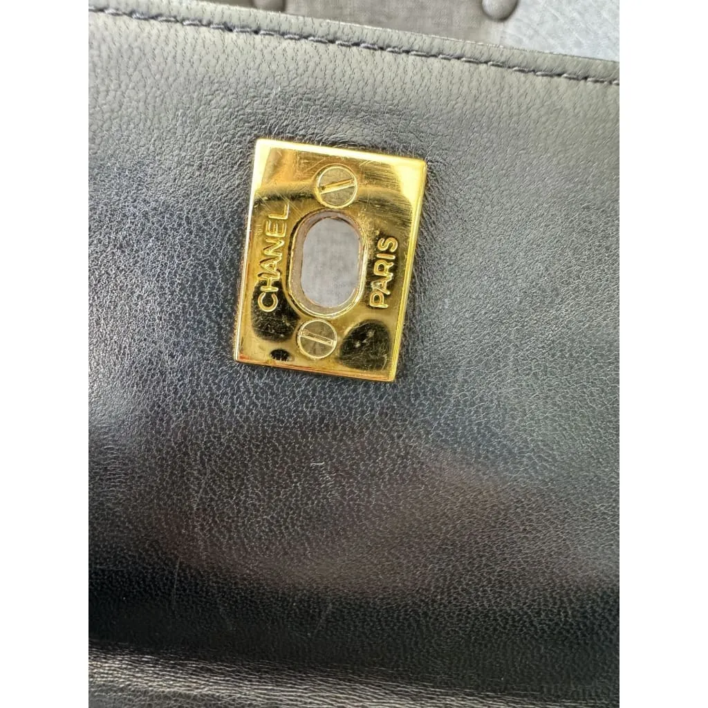 CHANEL Vintage Matelasse Coco Mark Square Vanity Mini Handbag
