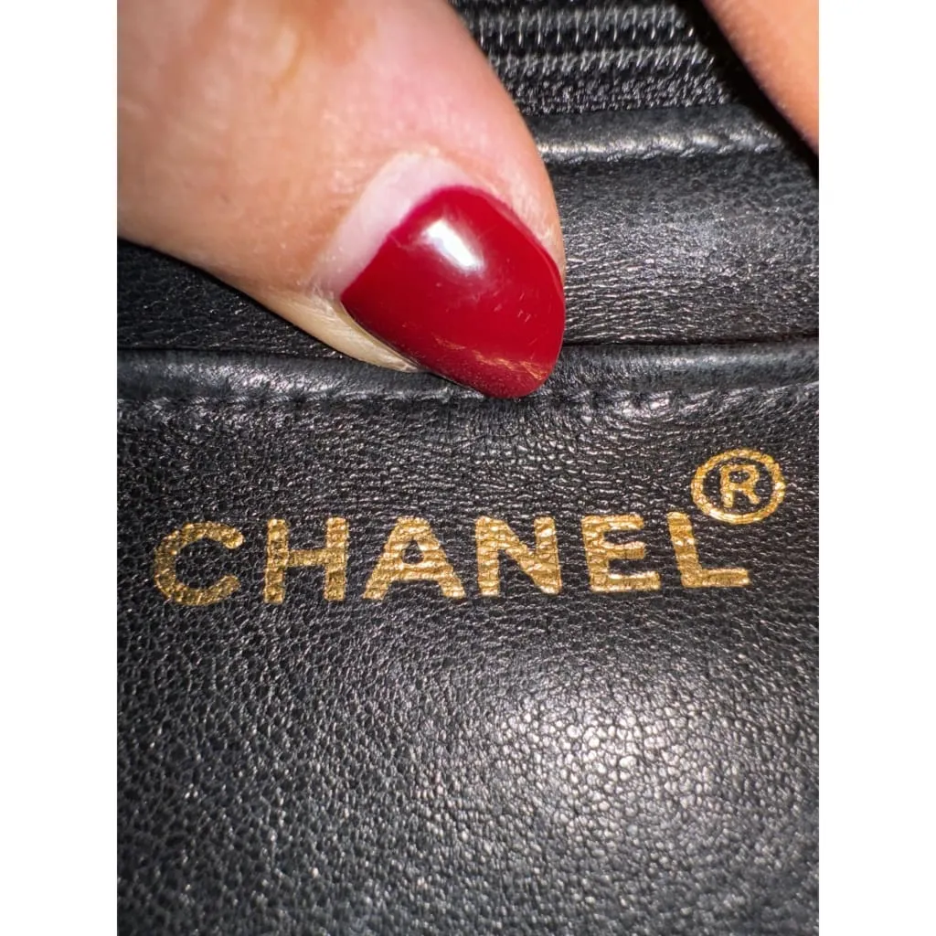 CHANEL Vintage Matelasse Coco Mark Square Vanity Mini Handbag