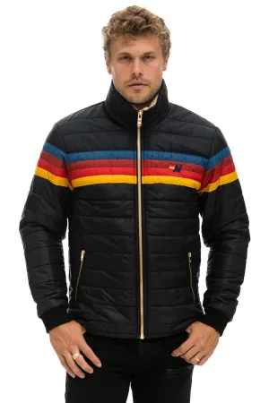 charcoal 5 stripe zip hoodie