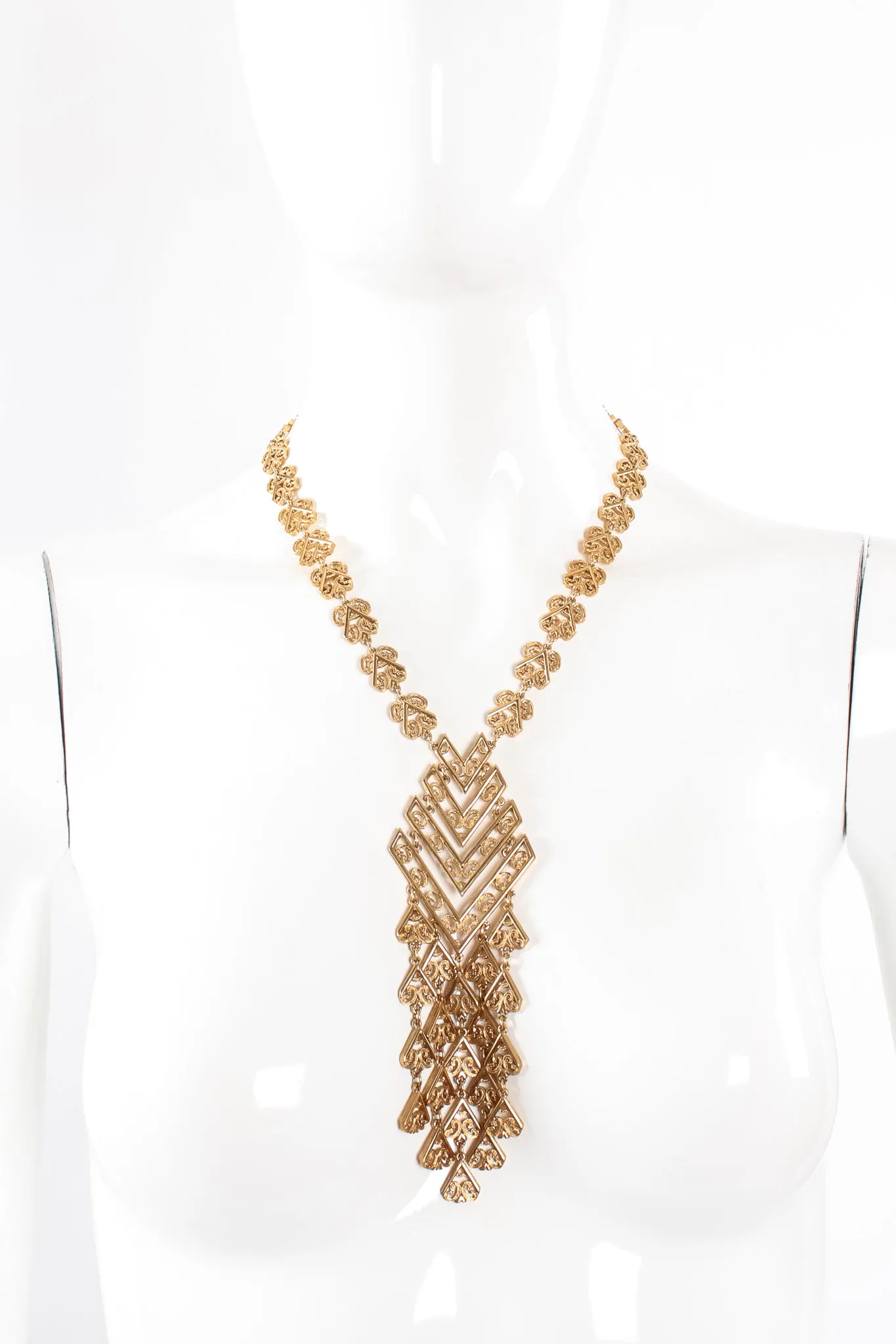 Chevron Filigree Fringe Pendant