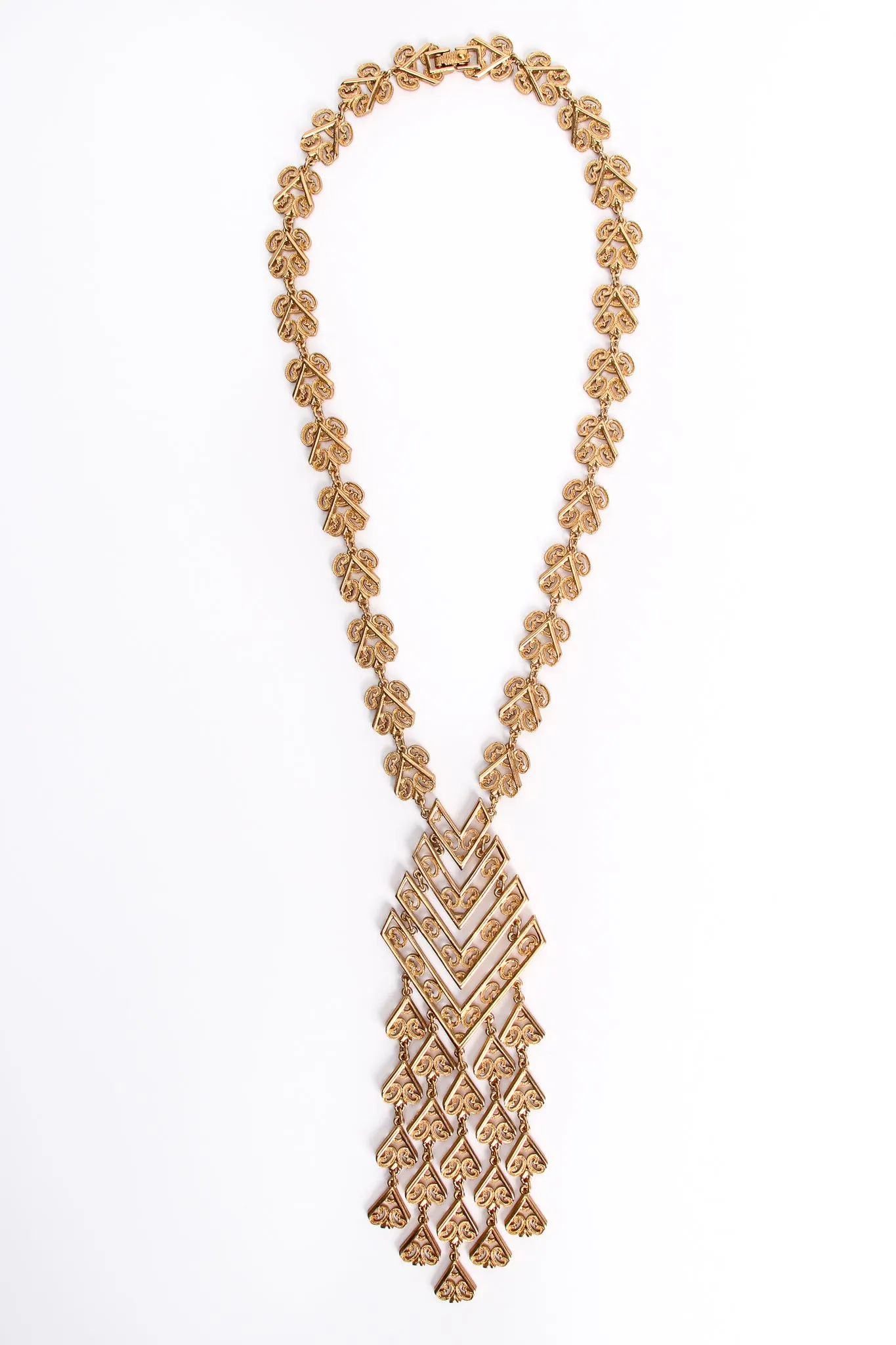 Chevron Filigree Fringe Pendant
