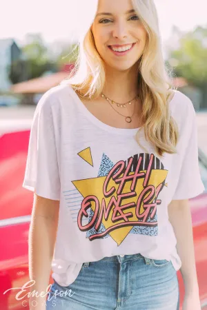Chi Omega 90's Bid Day Slouchy Tee