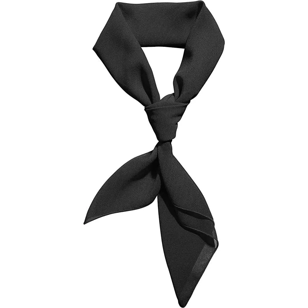 Chiffon Scarf Ribbon Neck Scarf Square Handkerchief 23"x23" 26"x26" 30"x30" | Multiple Colors and Sizes
