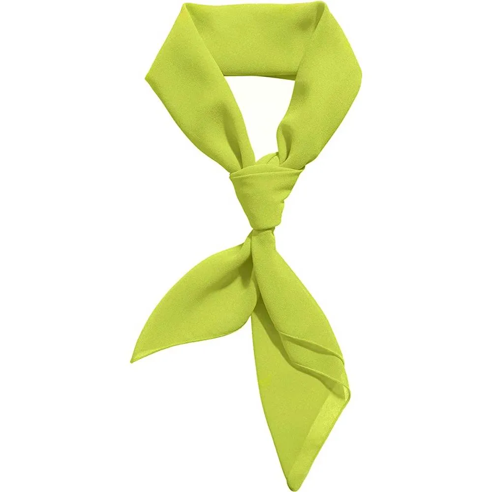 Chiffon Scarf Ribbon Neck Scarf Square Handkerchief 23"x23" 26"x26" 30"x30" | Multiple Colors and Sizes