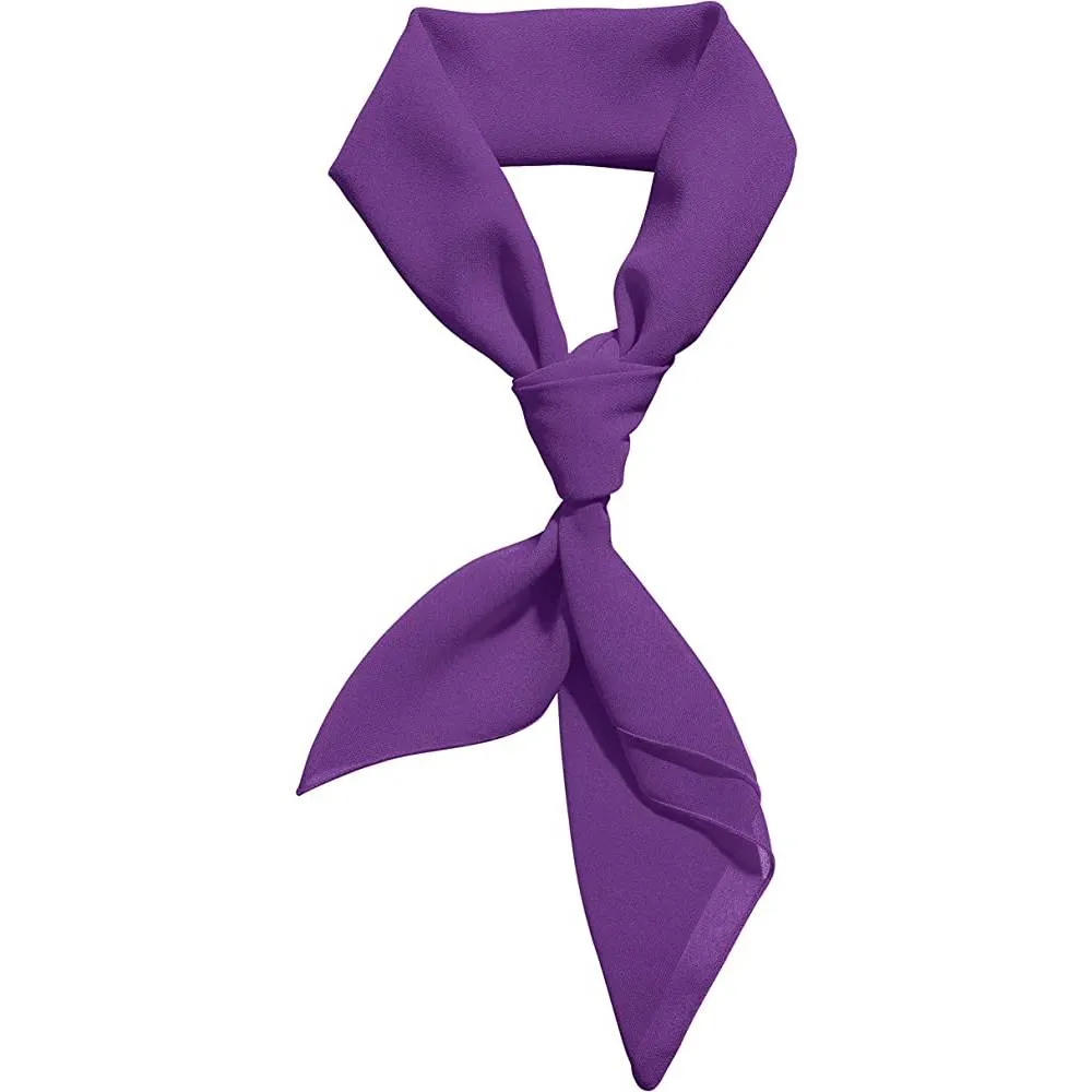 Chiffon Scarf Ribbon Neck Scarf Square Handkerchief 23"x23" 26"x26" 30"x30" | Multiple Colors and Sizes