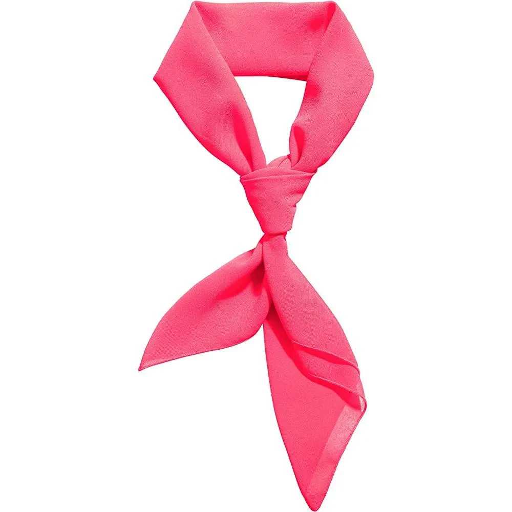 Chiffon Scarf Ribbon Neck Scarf Square Handkerchief 23"x23" 26"x26" 30"x30" | Multiple Colors and Sizes