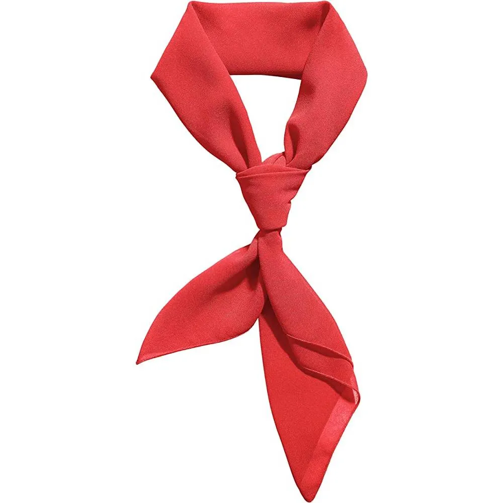 Chiffon Scarf Ribbon Neck Scarf Square Handkerchief 23"x23" 26"x26" 30"x30" | Multiple Colors and Sizes
