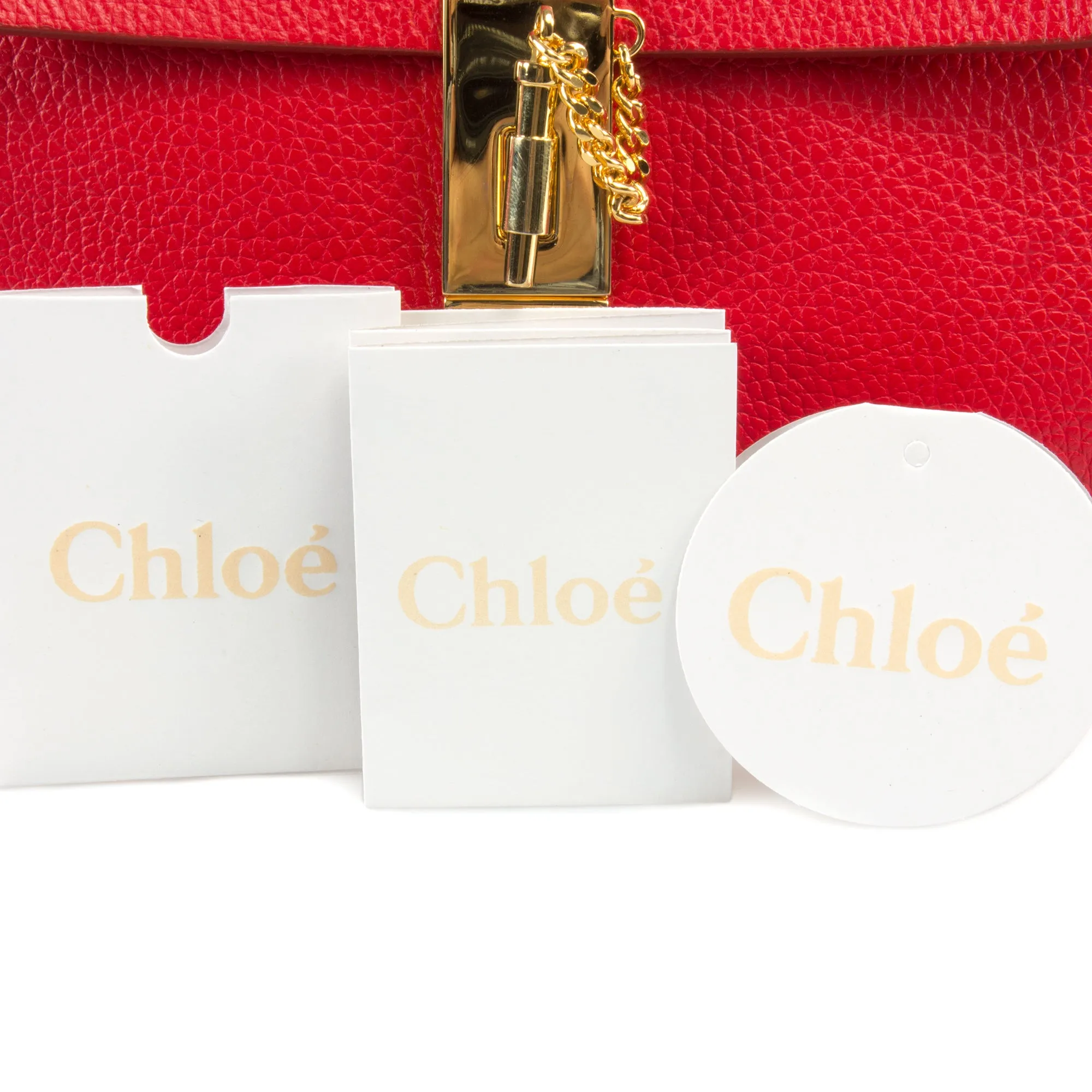 Chloe Drew Shoulder Bag | Plaid Red w/ Gold Hardware | Size Medium