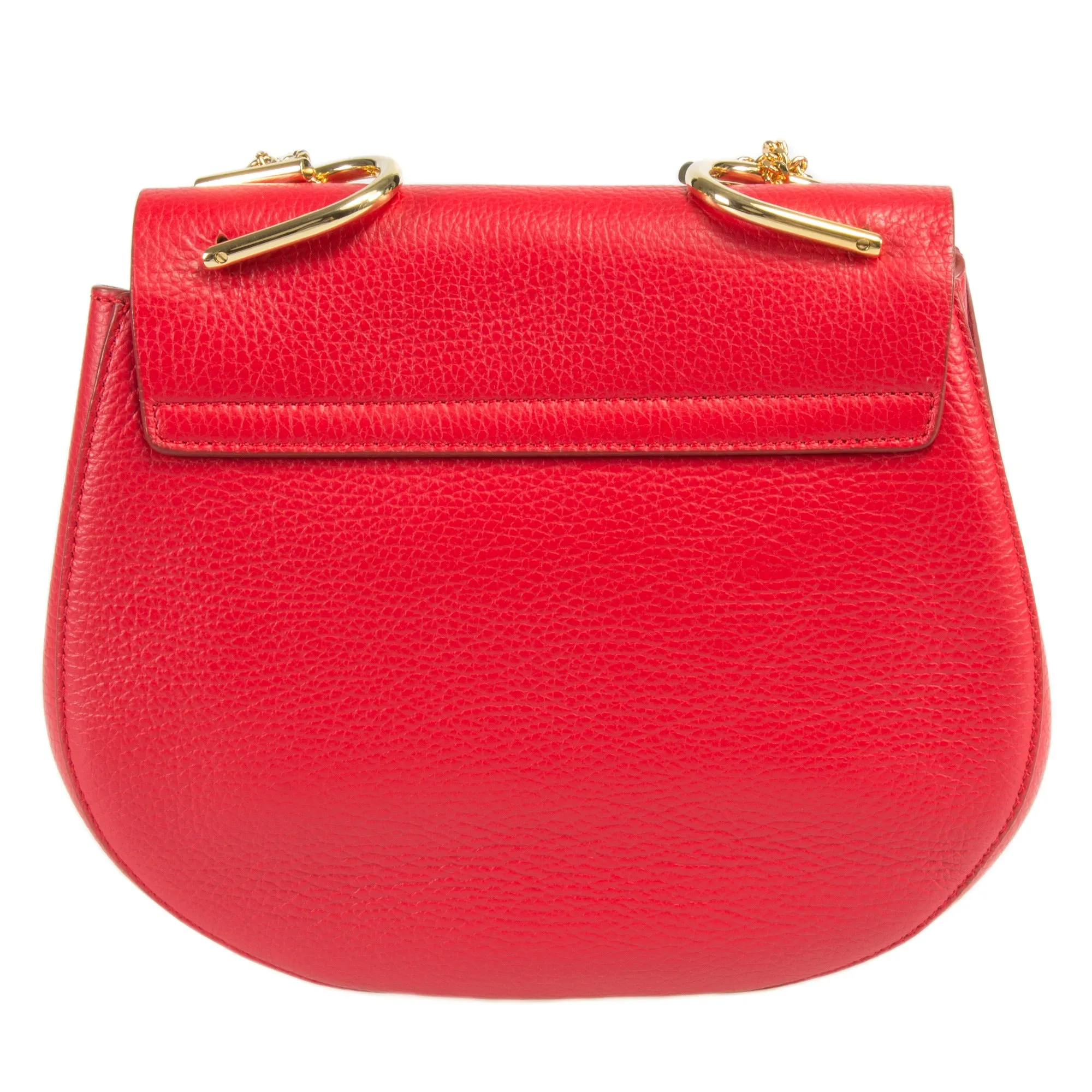 Chloe Drew Shoulder Bag | Plaid Red w/ Gold Hardware | Size Medium