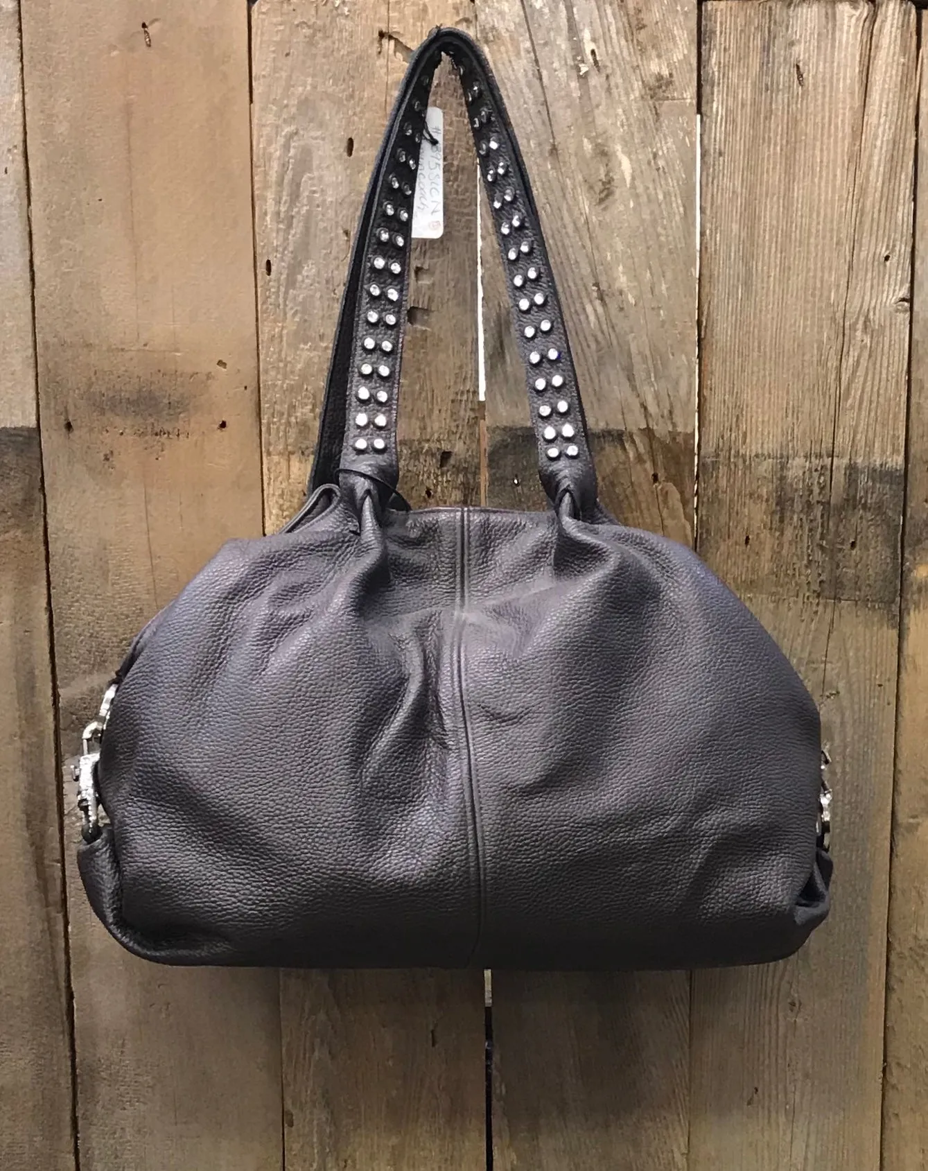 Chocolate Brown Leather With Swarovski Crystal Cross And Concho