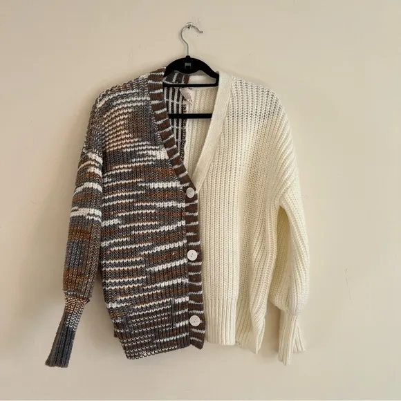 Cinq à Sept Anabella Colorblock Oversized Slouchy Cardigan size XS S1