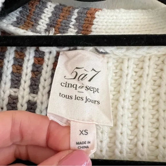 Cinq à Sept Anabella Colorblock Oversized Slouchy Cardigan size XS S1