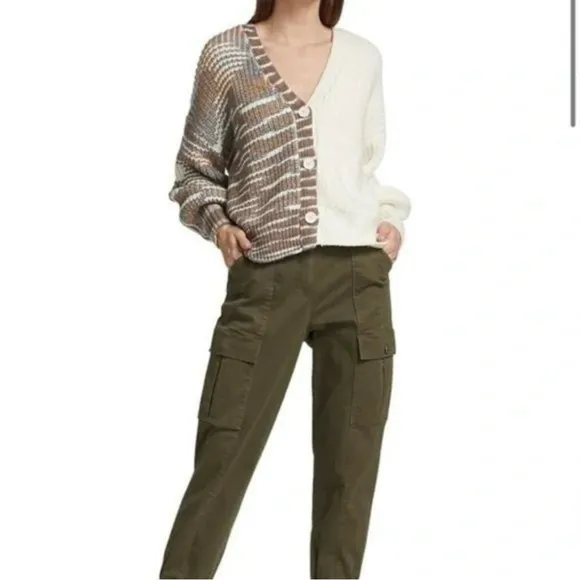 Cinq à Sept Anabella Colorblock Oversized Slouchy Cardigan size XS S1
