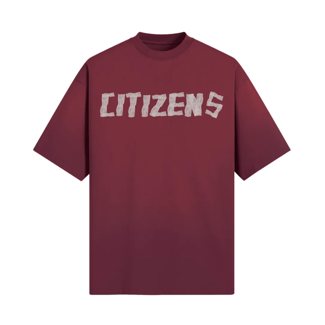 Citizens Masking Tape Sun Faded Tee- Maroon
