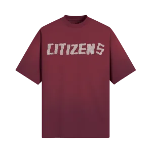 Citizens Masking Tape Sun Faded Tee- Maroon