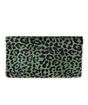 Clare V. Agave Leopard Foldover Clutch