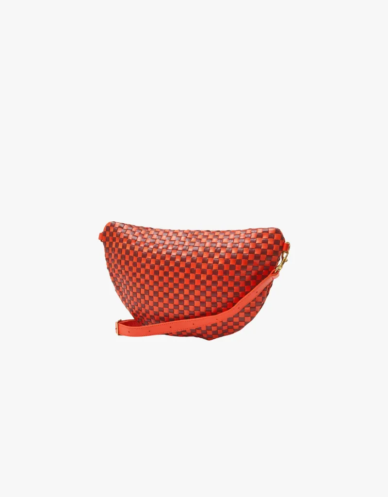Clare V. Grande Fanny Belt Bag in Bright Poppy & Bordeaux
