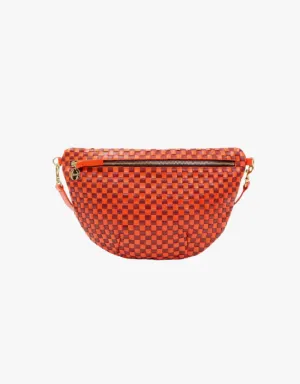 Clare V. Grande Fanny Belt Bag in Bright Poppy & Bordeaux