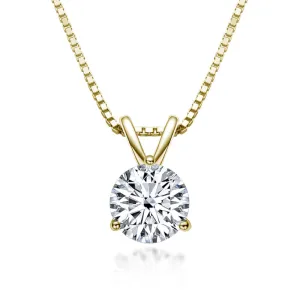CLASSIC BRILLIANT ROUND MOISSANITE PENDANT NECKLACE