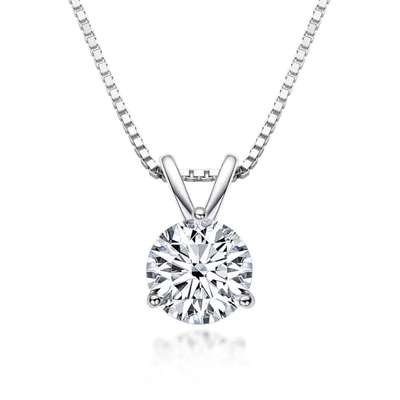 CLASSIC BRILLIANT ROUND MOISSANITE PENDANT NECKLACE