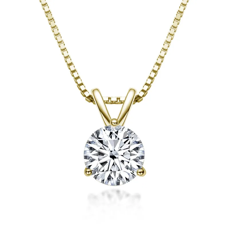 CLASSIC BRILLIANT ROUND MOISSANITE PENDANT NECKLACE