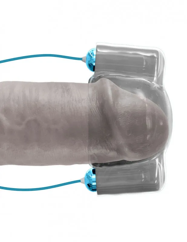 Classix Dual Vibrating Head Teaser - Blue/clear
