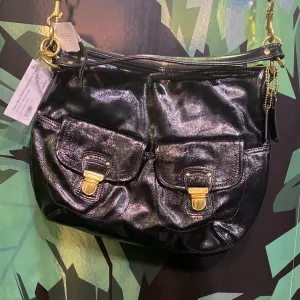 Coach Black Patent Leather Black Large Hobo Handbag